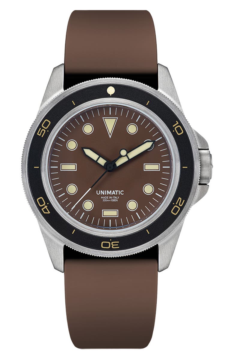 UNIMATIC Diving Heritage Diving Watch, 41.5mm, Main, color, Brown