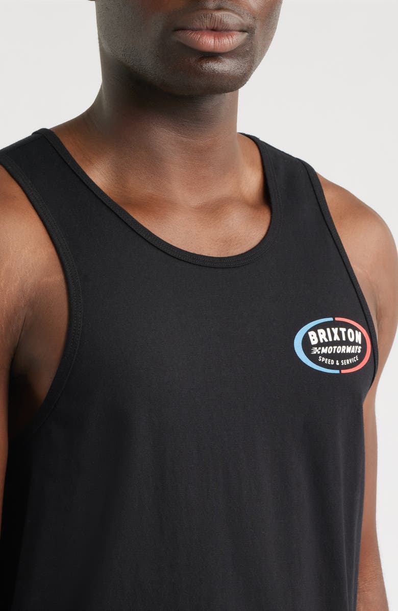 Brixton Rhett Logo Graphic Tank, Alternate, color, Black