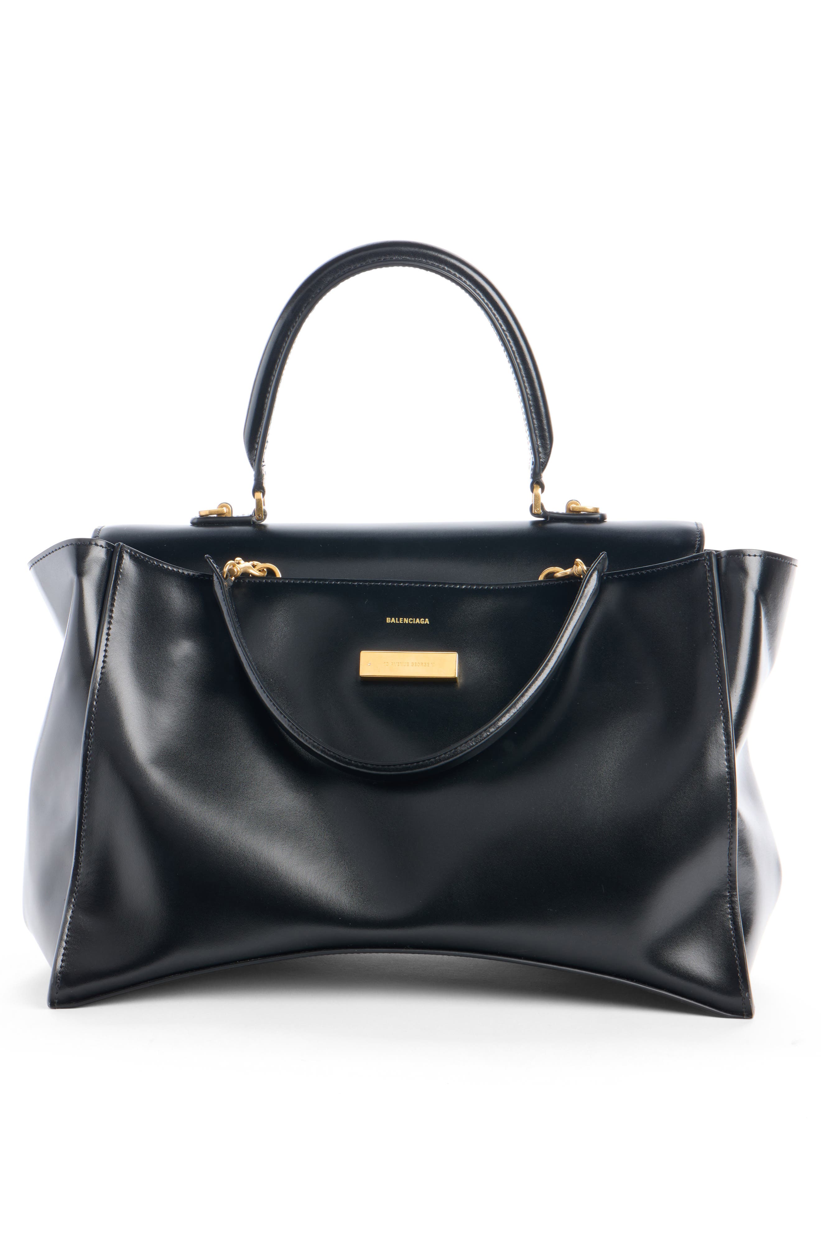 Avenue Top Handle Leather Bag, Alternate, color, 1000 BLACK