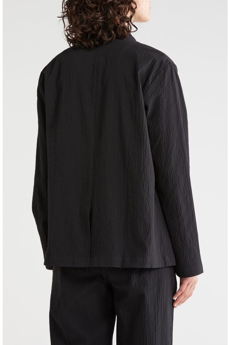 High Collar Stretch Organic Cotton Jacket, Alternate, color, BLACK
