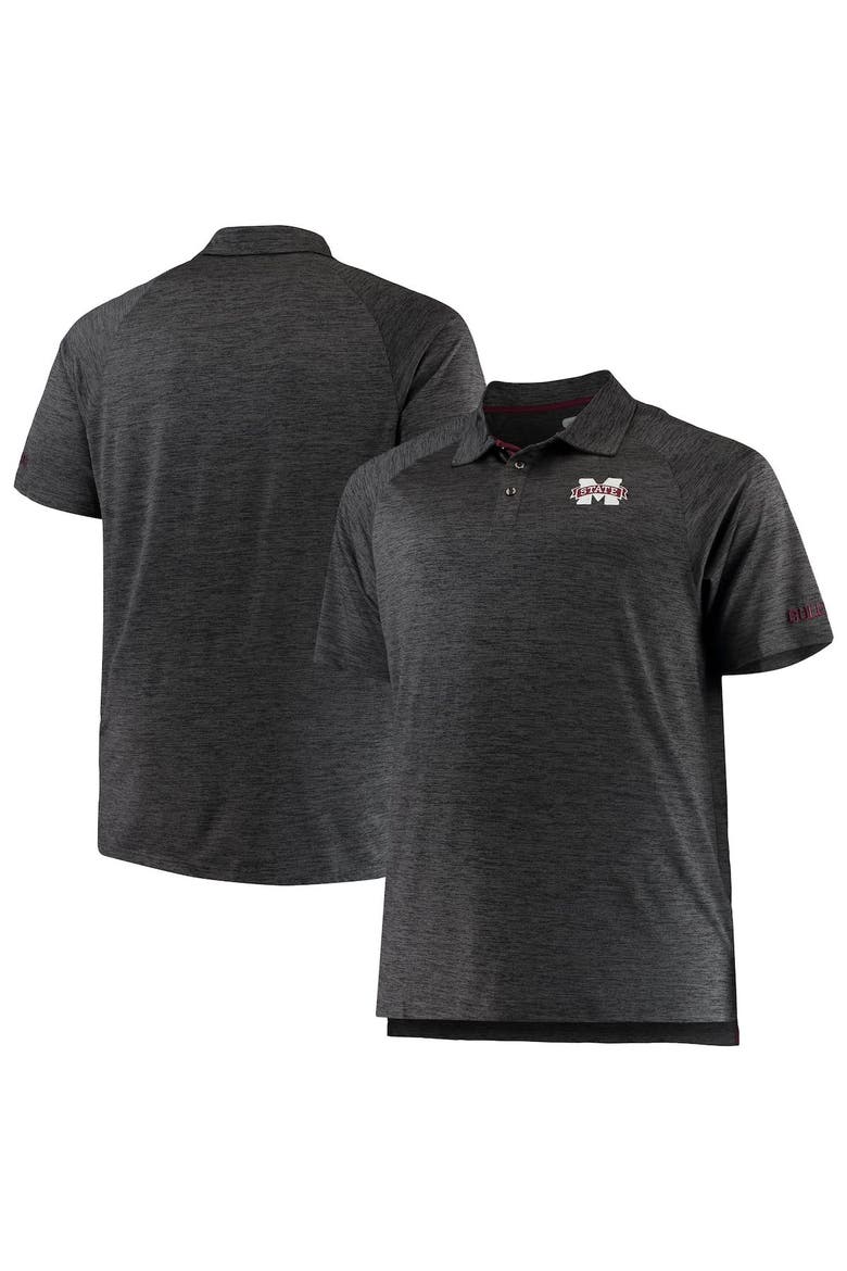 Men's Colosseum Black Mississippi State Bulldogs Big & Tall Down Swing Polo, Main, color, Black