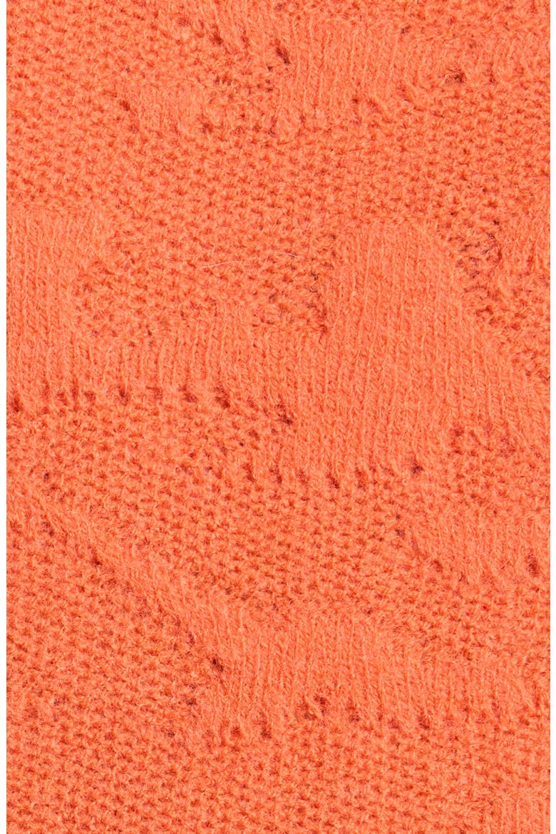 Scallop Trim Puff Sleeve Sweater, Alternate, color, SUNRISE/ ECRU