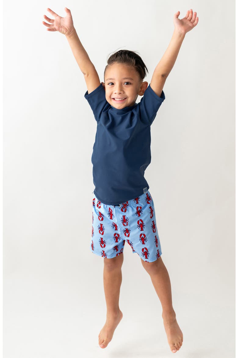 Kids' My Little Lobster Print Swim Trunks, Alternate, color, MY LITTLE LOBSTER
