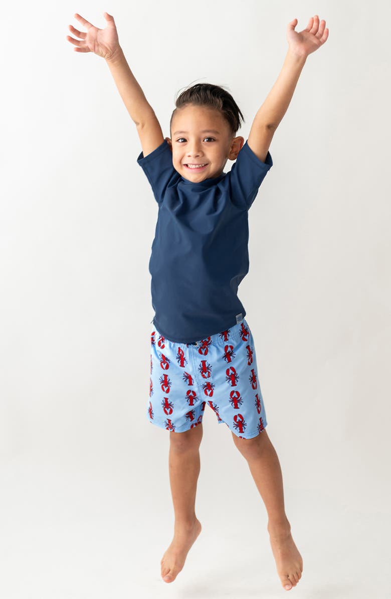 RuggedButts Kids' My Little Lobster Print Swim Trunks, Alternate, color, My Little Lobster