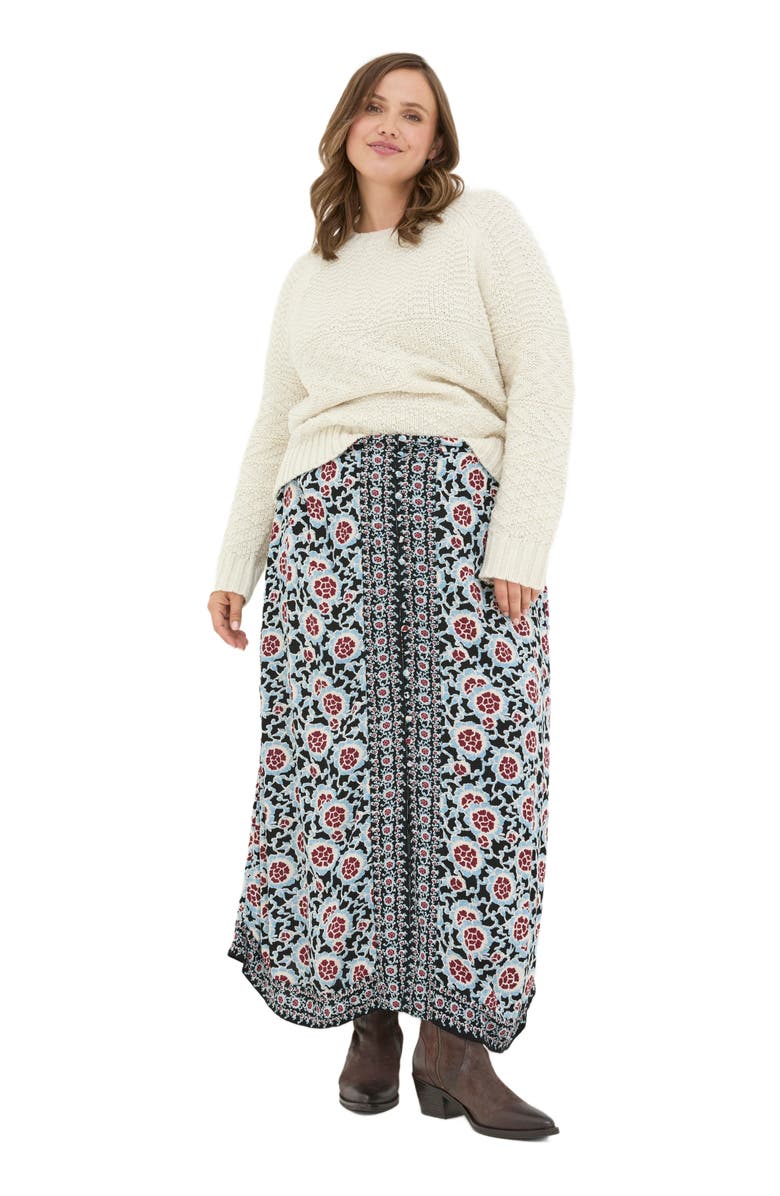 FatFace Women's Plus Size Arabella Wild Floral Midi Skirt, Main, color, 