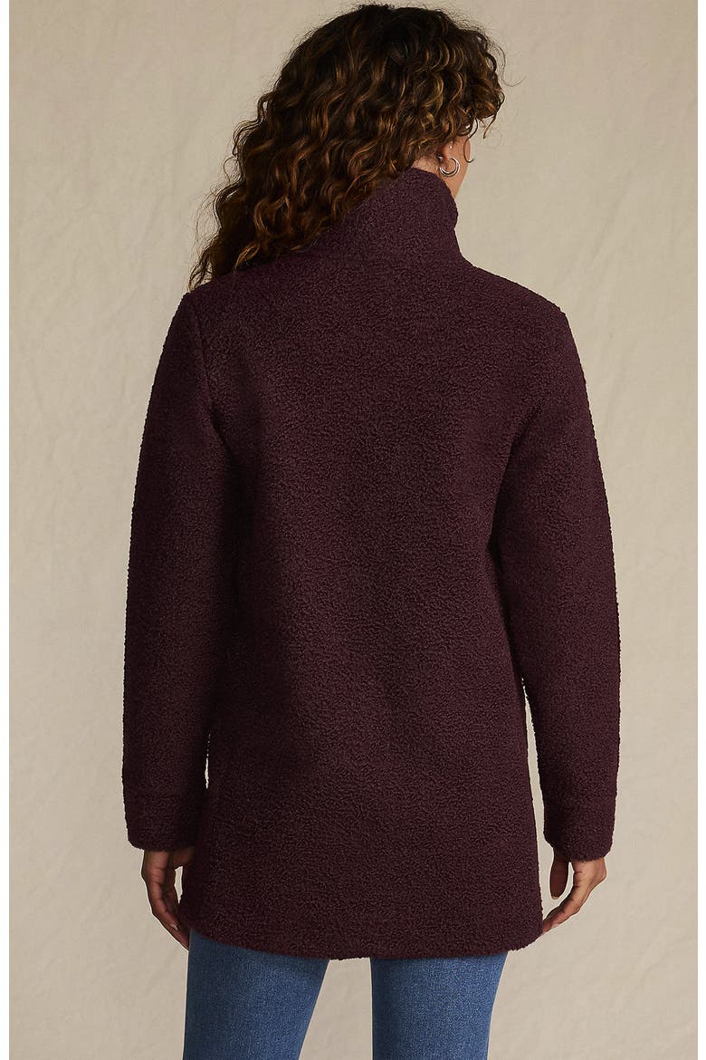 Tall Boucle Fleece Coat, Alternate, color, Lush Burgundy