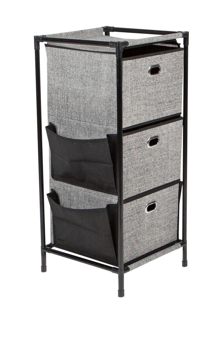 KENNEDY INTERNATIONAL Black Simplify 3 Tier Side Pocket Storage Drawer, Main, color, 