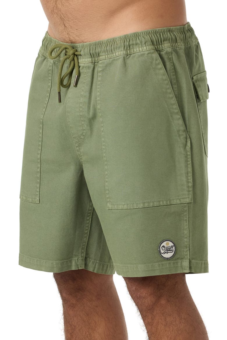 Ronan Field Cotton Canvas Drawstring Shorts, Alternate, color, OIL GREEN