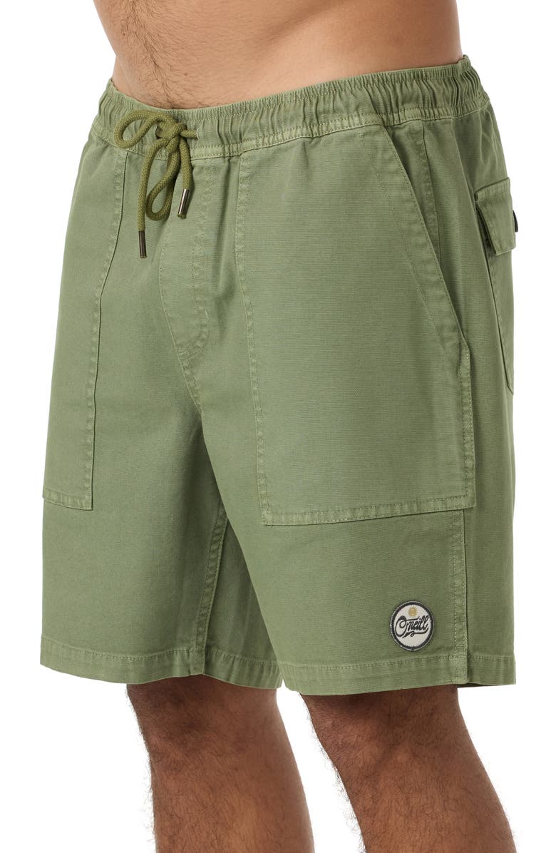 O'Neill Ronan Field Cotton Canvas Drawstring Shorts, Alternate, color, Oil Green