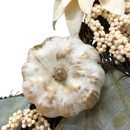 Northlight 22in Dahlia & Pumpkin Fall Artificial Floral Wreath In Multi