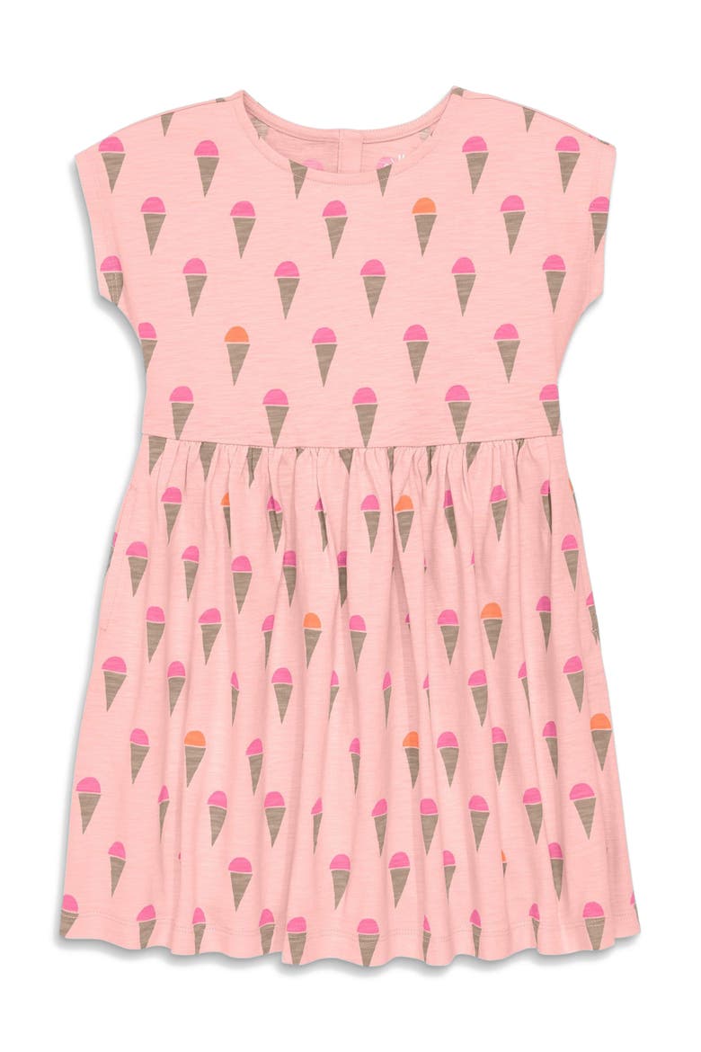 Kids Backyard Dress In Ice Cream Cones, Main, color, Flamingo Ice Cream Cones