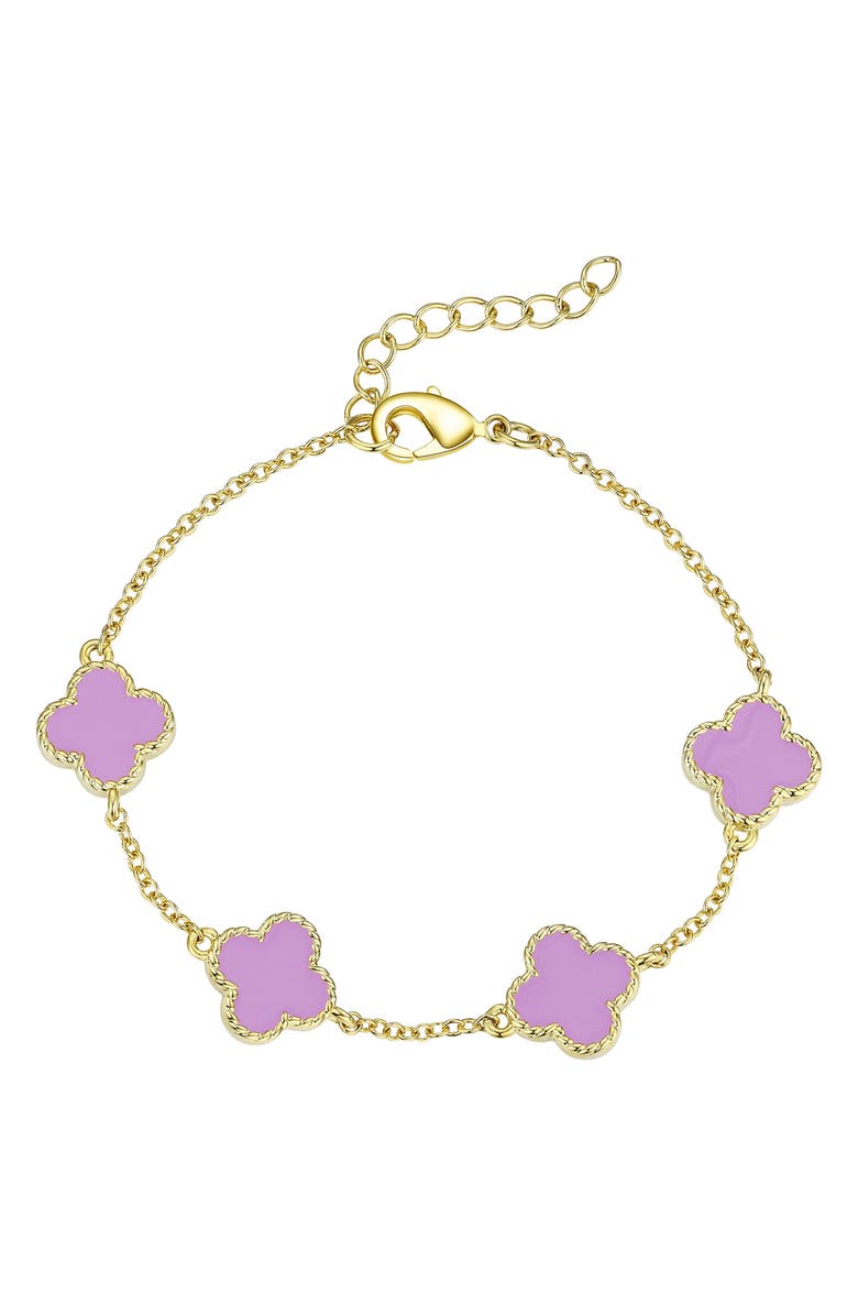 Lily Nily Kids' Clover Bracelet, Main, color, Purple