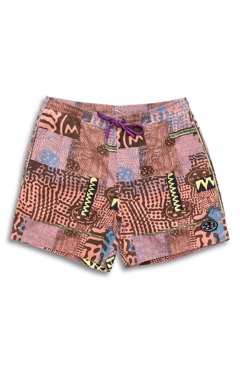 Maui & Sons Madras Rad Cotton Drawstring Shorts, Alternate, color,