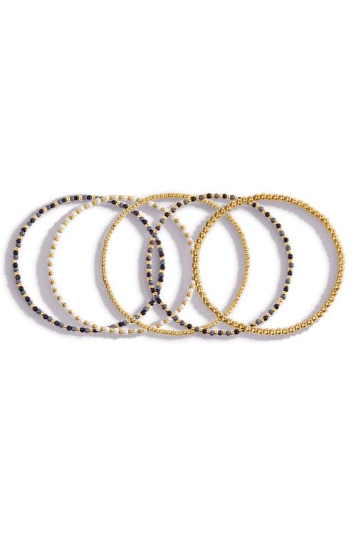 Mint & Lily Weather The Storm Beaded Stacking Set Bracelet In Gold