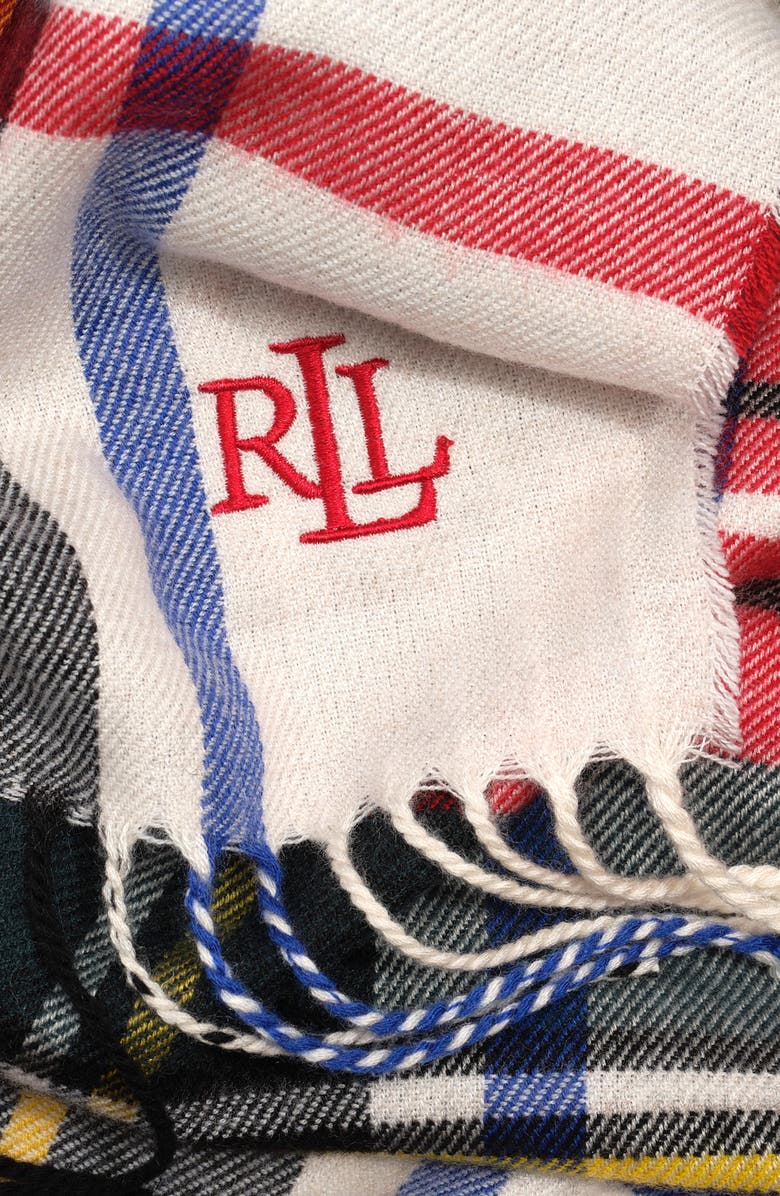 ZZDNU Lauren Ralplh Lauren Exploded Plaid Scarf Update, Alternate, color, Cream Stewart