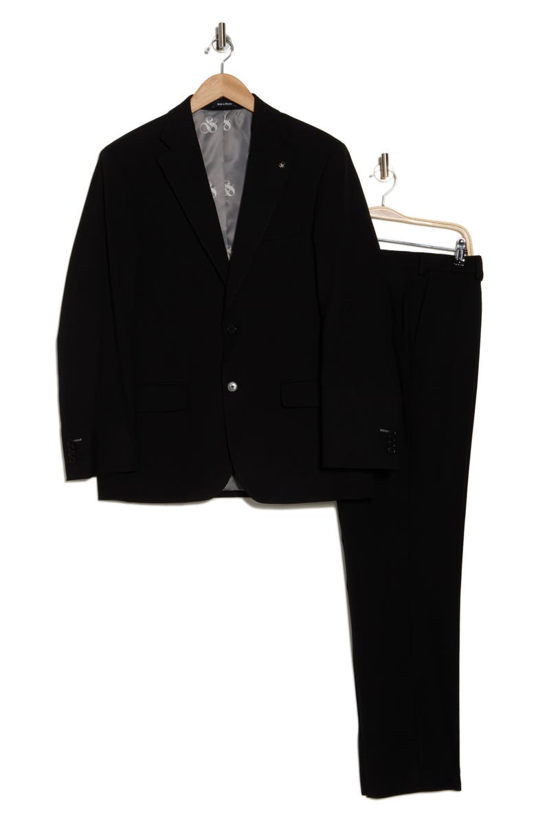 Scotch & Soda Modern Fit Black Wool Suit, Alternate, color, 