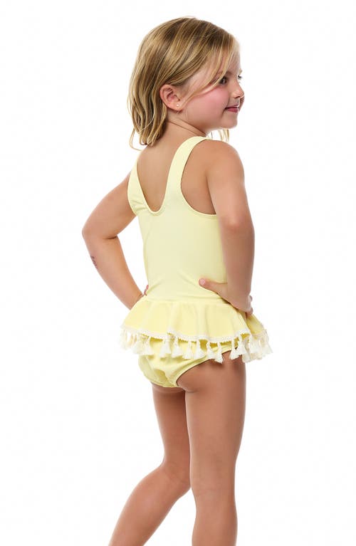 Beach Lingo Kids' Ruffle One-piece Swimsuit In Buttercup