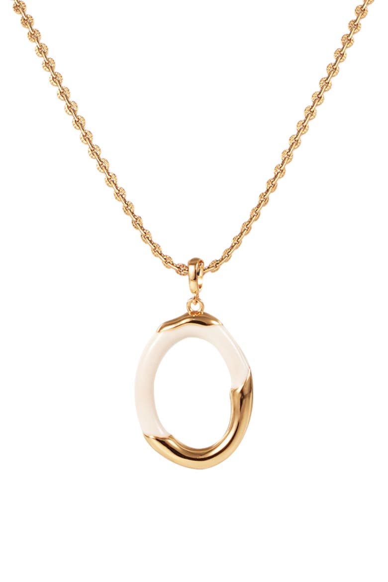 Time Ripples Pendant Necklace, Alternate, color, White & Gold