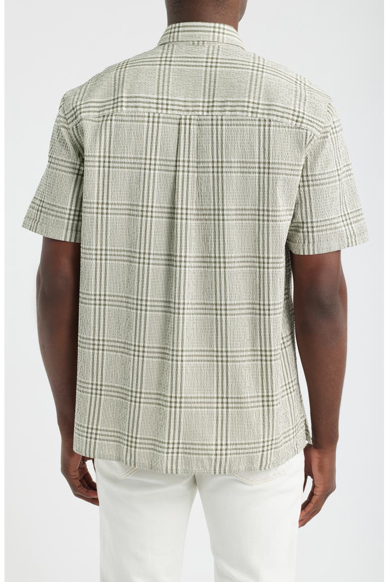 Carrock Plaid Seersucker Short Sleeve Button-Up Shirt, Alternate, color, WHISPER WHITE