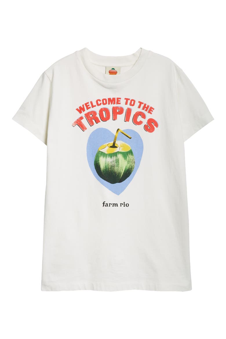 Welcome to the Tropics Cotton Graphic T-Shirt, Alternate, color, OFF-WHITE