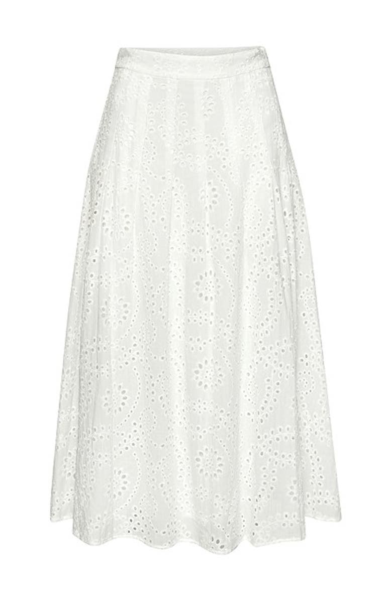LASCANA Women's Eyelet Maxi Skirt, Alternate, color, White