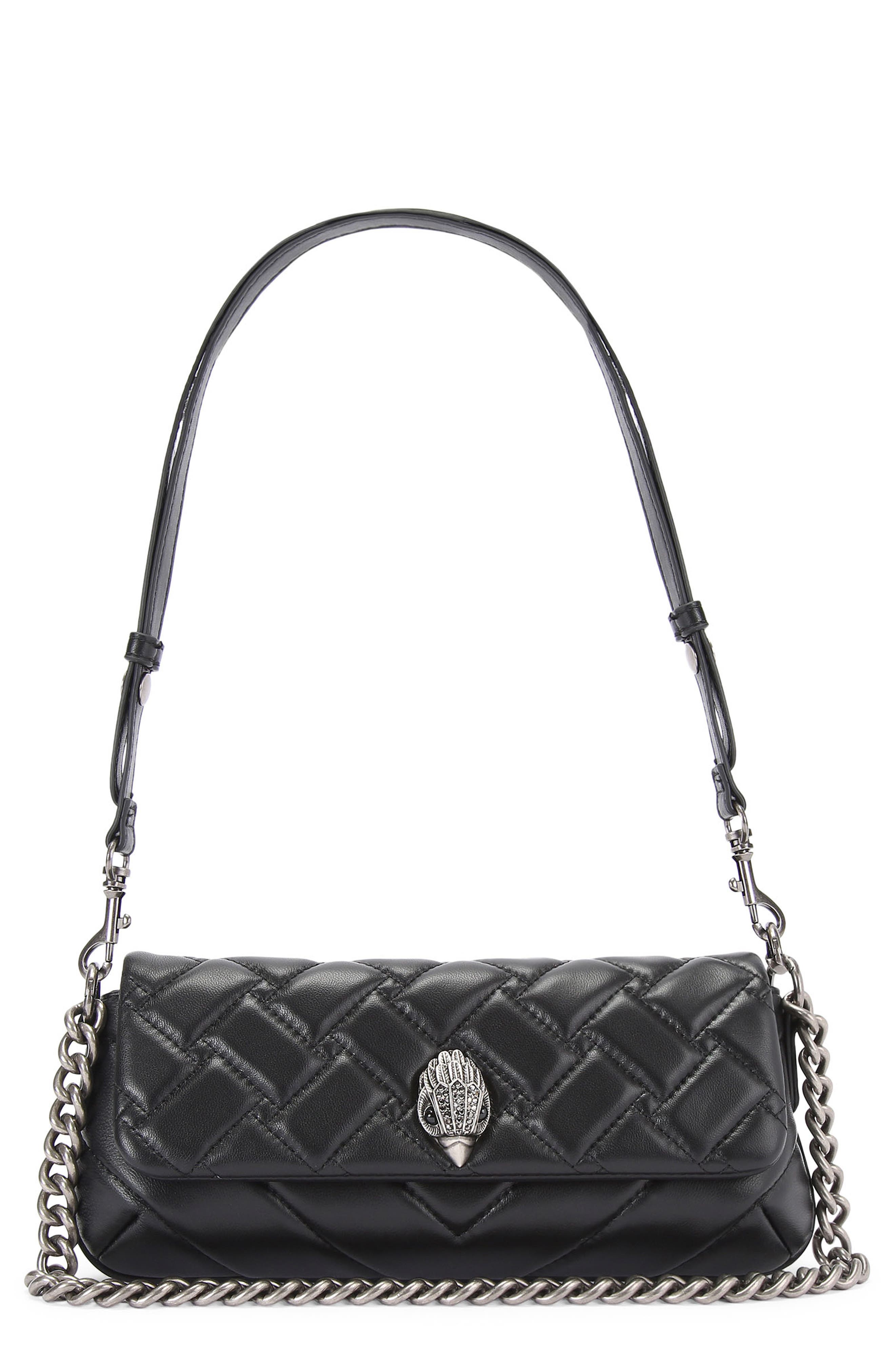 Kurt Geiger London Small Long Kensington Quilted Leather Shoulder Bag, Main, color, 