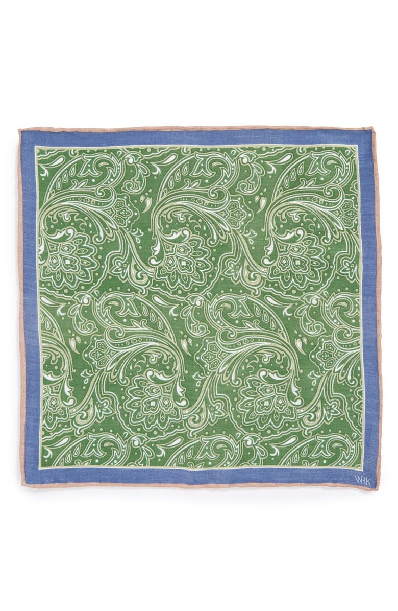 W.R.K Floral Linen Pocket Square, Alternate, color, 