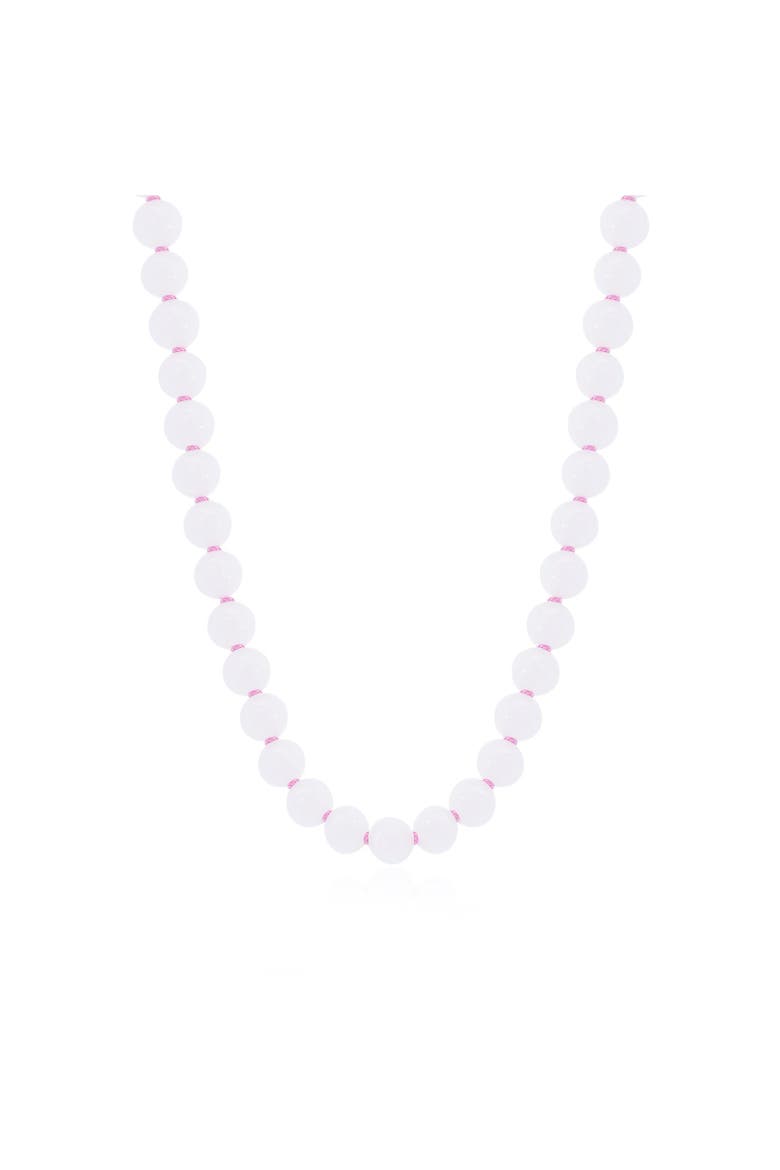 Rose Quartz Knotted Bead Necklace, Main, color, Rose Quartz