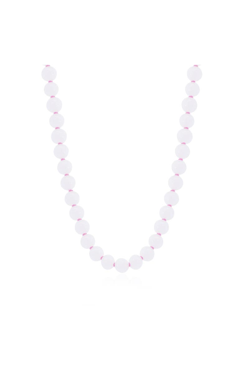 The Lovery Fine Jewelry Rose Quartz Knotted Bead Necklace, Main, color, Rose Quartz