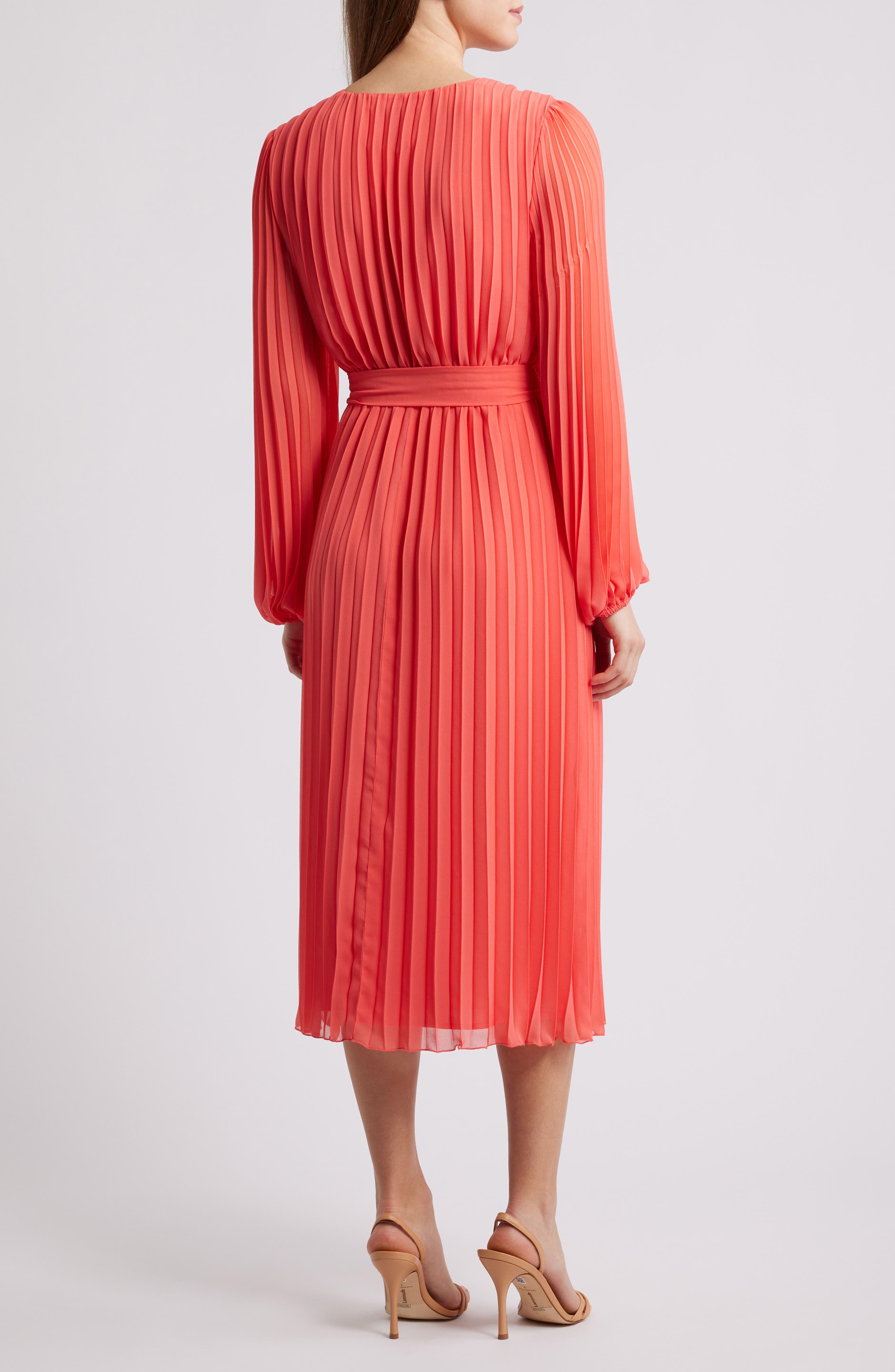 Pleated Long Sleeve Dress - image 2