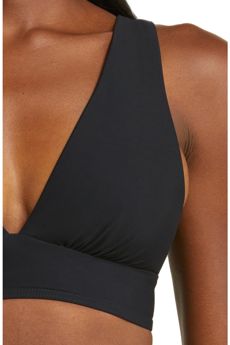 Amelia Longline Bikini Top, Alternate, color, BLACK