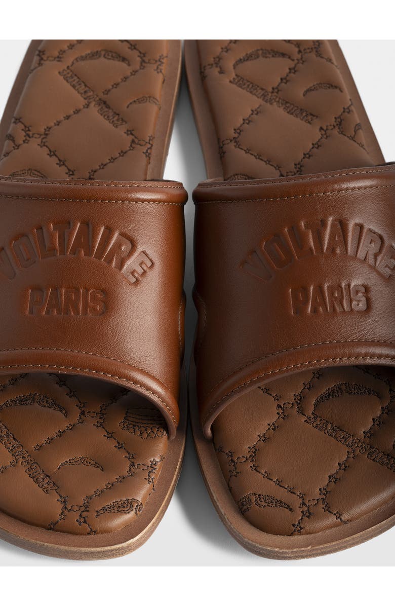 Zadig & Voltaire Beach Monogram Slide Sandal, Alternate, color,