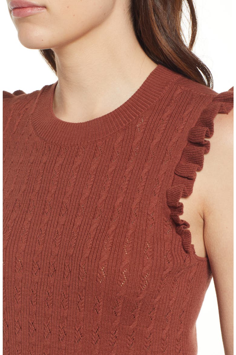 Gardenia Cotton Blend Sweater Tank, Alternate, color, PECAN