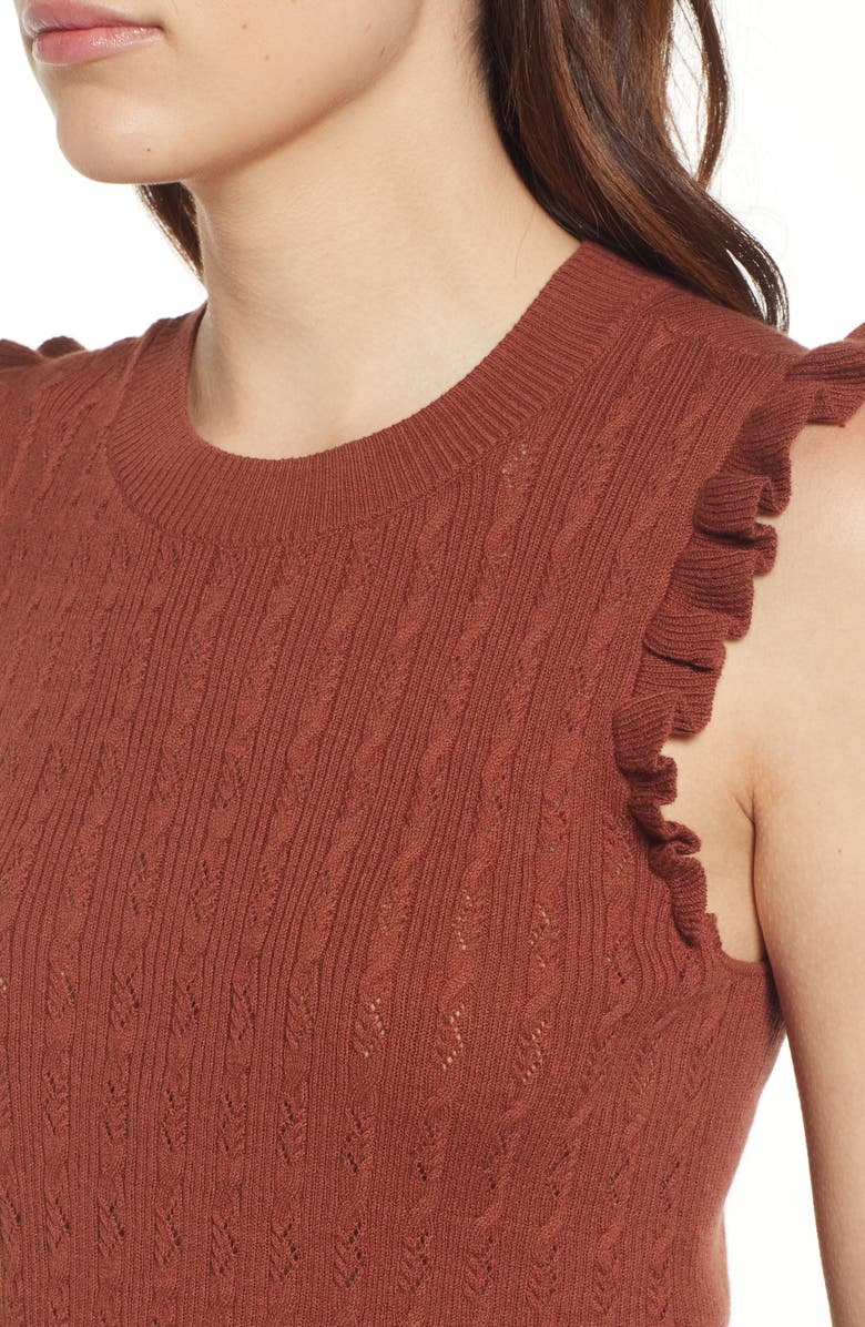PAIGE Gardenia Cotton Blend Sweater Tank, Alternate, color, 