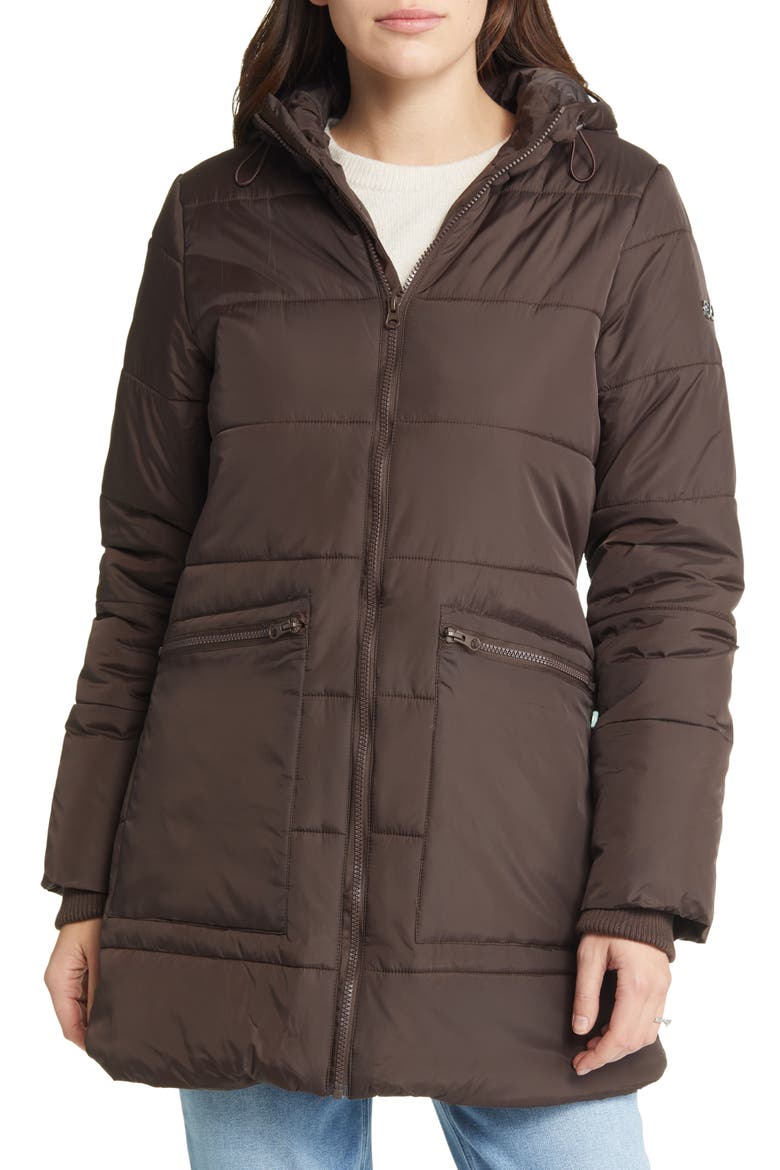 3-in-1 Hybrid Quilted Waterproof Maternity Puffer Coat, Alternate, color, DARK CHOCOLATE
