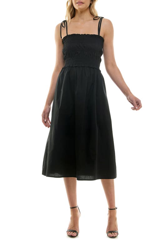Speechless Smock Bodice Midi Sundress in Black Jm  product