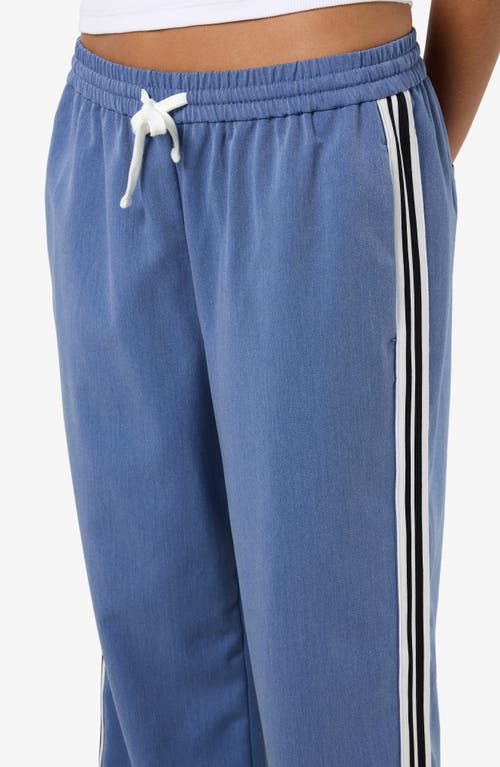 Shop Noisy May Jess Side Stripe Wide Leg Pants In Dutch Blue Detail Me