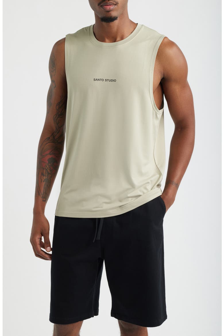 Tempo Wordmark Tech Tank, Main, color, CEMENT