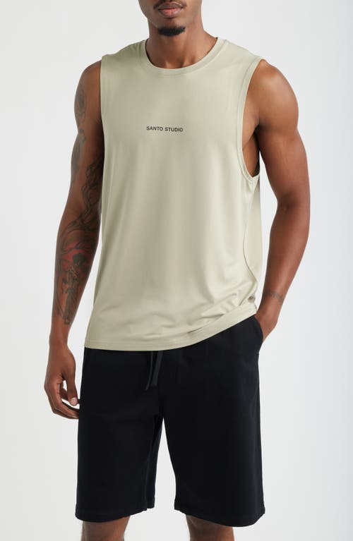 Santo Studio Tempo Wordmark Tech Tank In Neutral