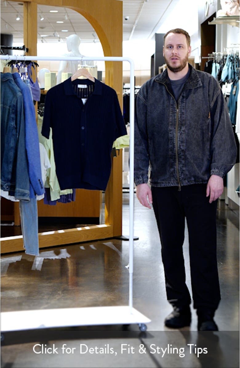 Textured Short Sleeve Button-Up Knit Shirt, sales video thumbnail