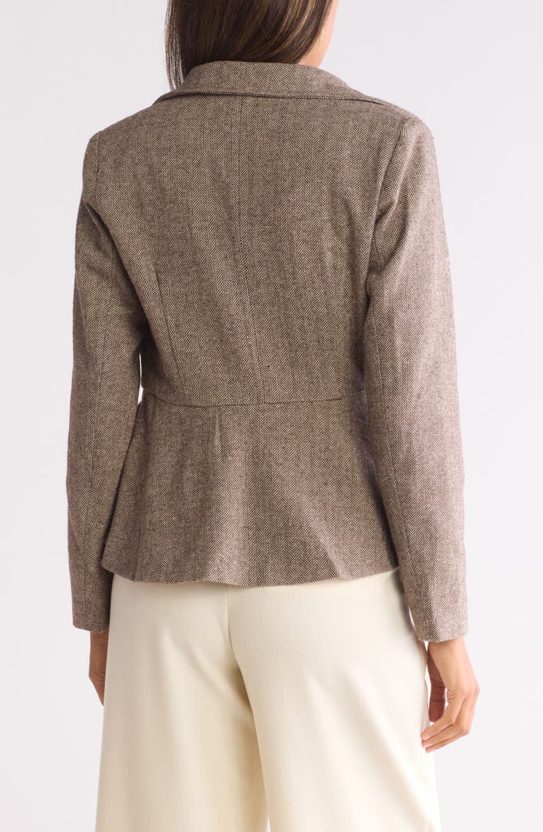 PATRIZIA LUCA Herringbone Peplum Jacket, Alternate, color, Taupe