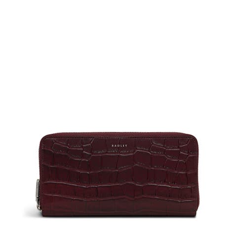 Dukes Place - Faux Croc Large Zip Around Wallet