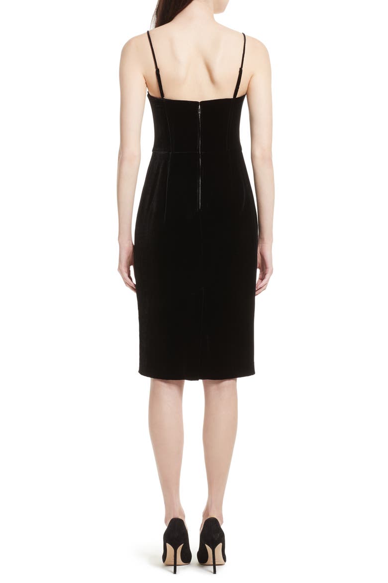 Luxe Velvet Corset Dress, Alternate, color, BLACK