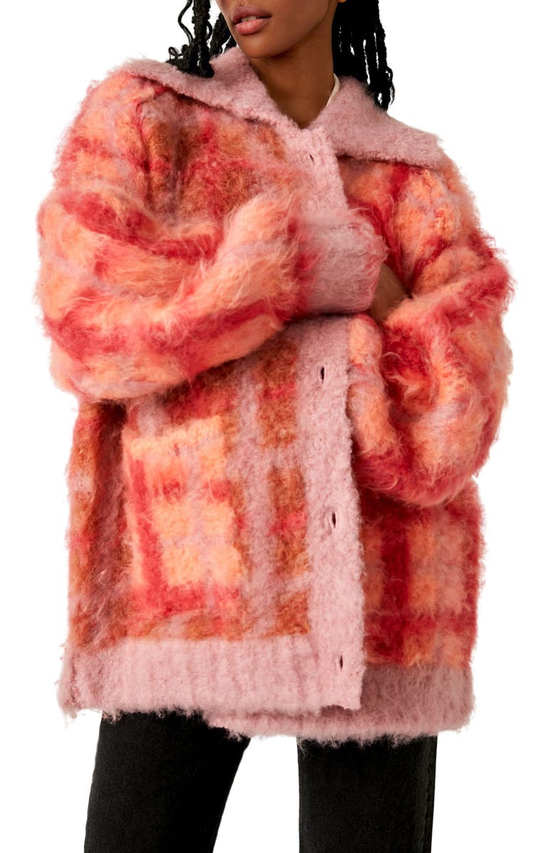 Free People Harper Plaid Cardigan, Main, color,