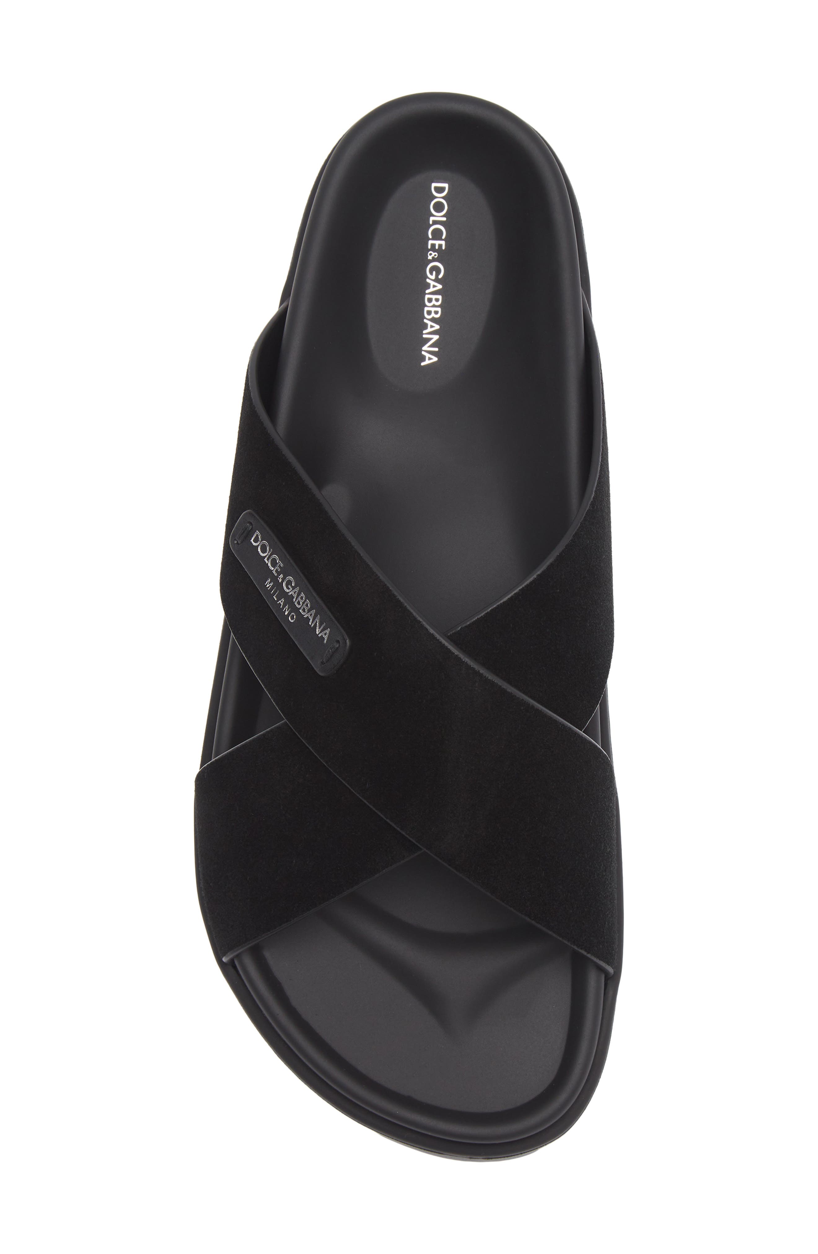 Dolce&Gabbana Slide Sandal, Alternate, color, Nero/ Nero