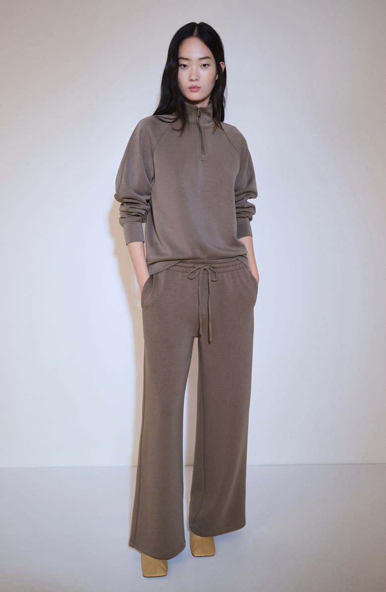 MANGO Half Zip Sweatshirt, Alternate, color,