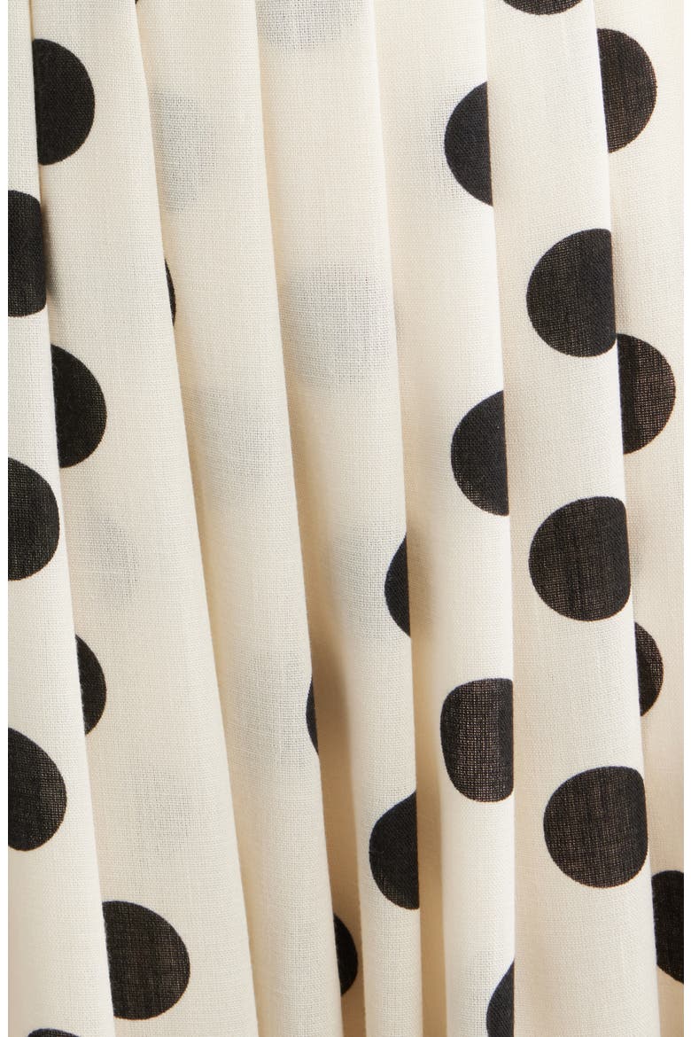 Polka Dot Midi Dress, Alternate, color, IVORY BLACK