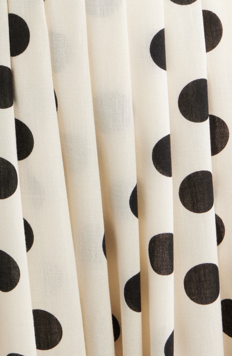 Julia Jordan Polka Dot Midi Dress, Alternate, color, Ivory Black