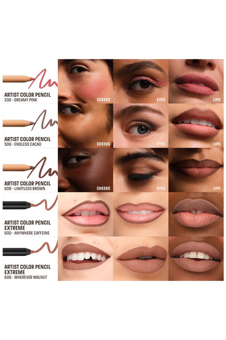 Mini Artist Color Pencil Original & Extreme Lip Liner 5-Piece Set $66 Value, Alternate, color, NONE