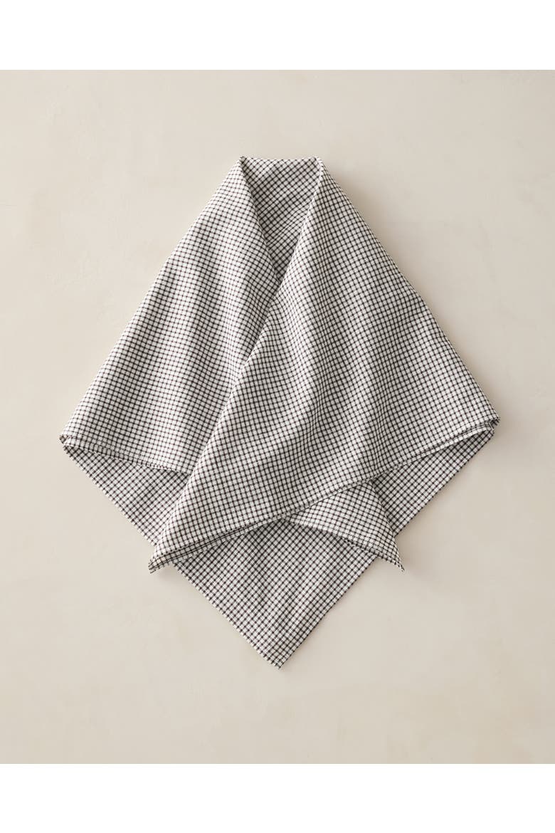 Cotton Linen Gingham Neckerchief, Main, color, Ivory/Coffee Bean